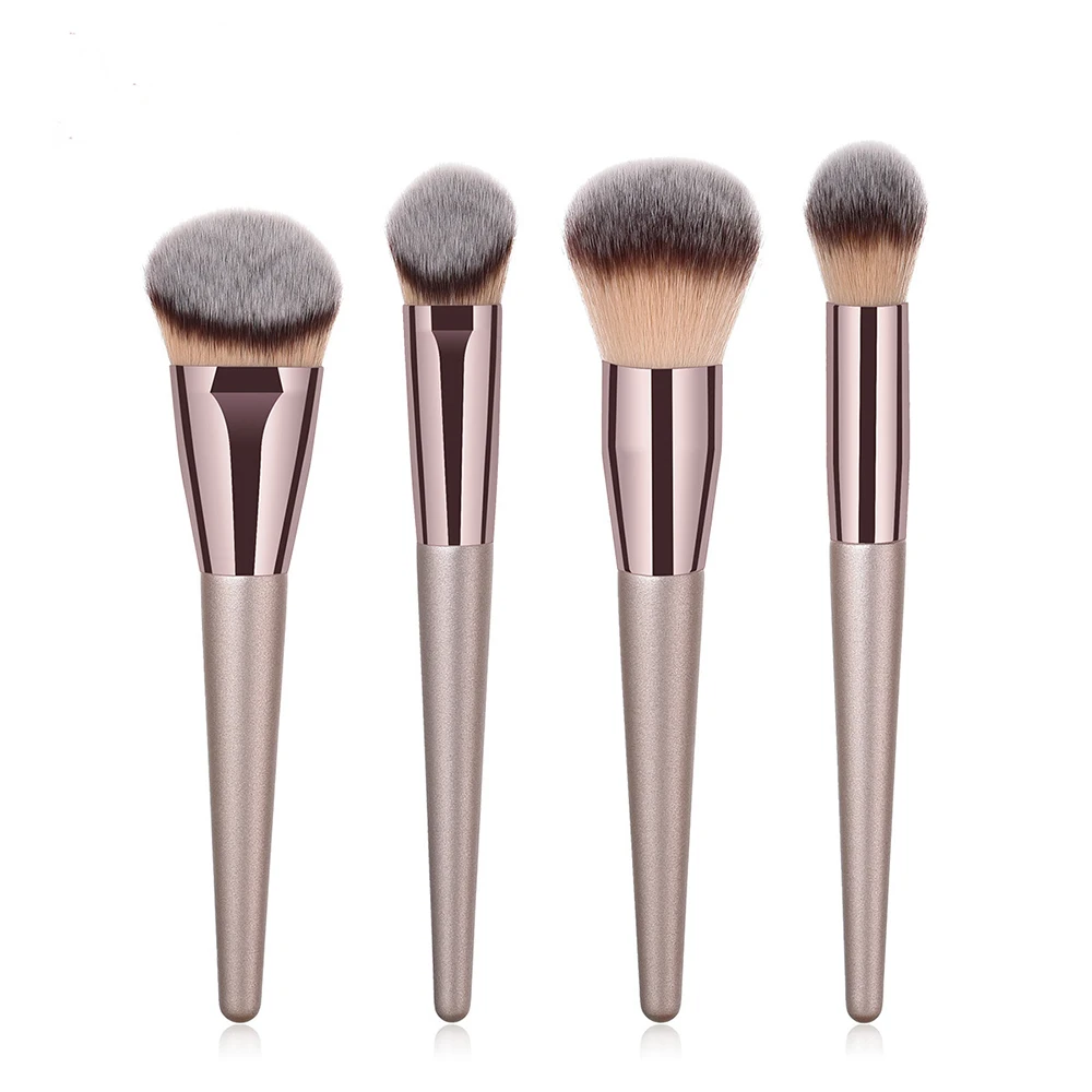 Private Label Makeup Brush Set  Champagne Gold Single Piece 4 Piece & 10 Piece & 14 Piece Set Cosmetics Tools Brush