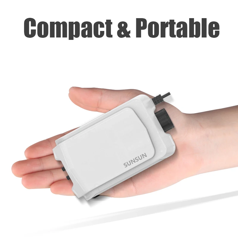 Manufacturer SUNSUN APQ Series Adjustable Super Silent 2 Outlet Air Aerator Aquarium Air Pump for Fish Tank