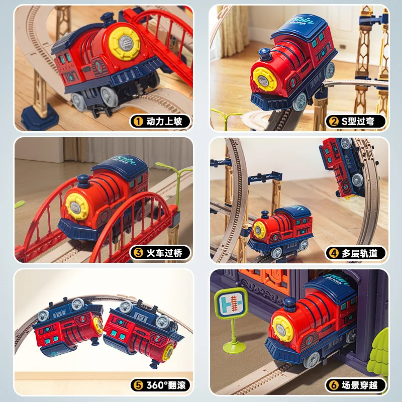 Hot sale Children Educational Play DIY Train Railway Track City Rail Set Plastic Train Track Toys