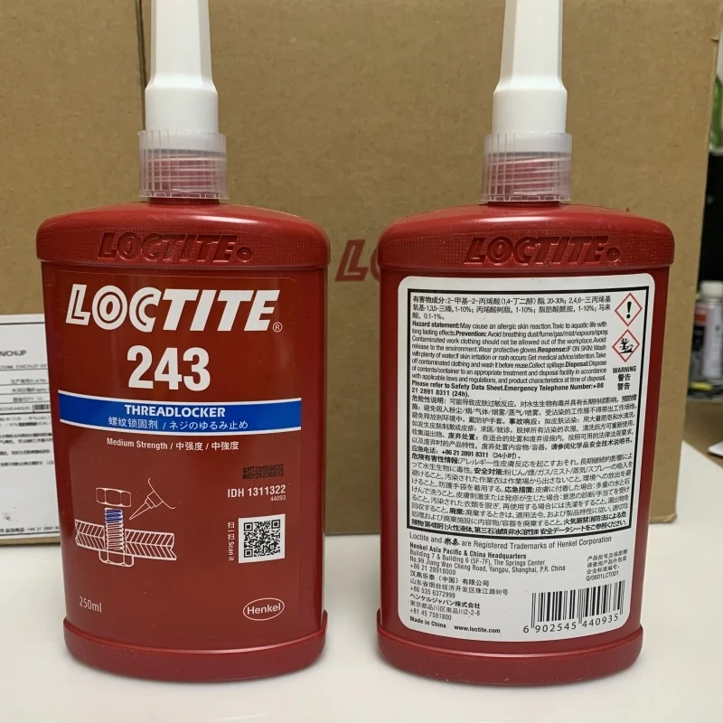 Henkel Loctite 243 250ml Wholesale High Quality Hot Selling Blue Anaerobic Threadlockers for screw