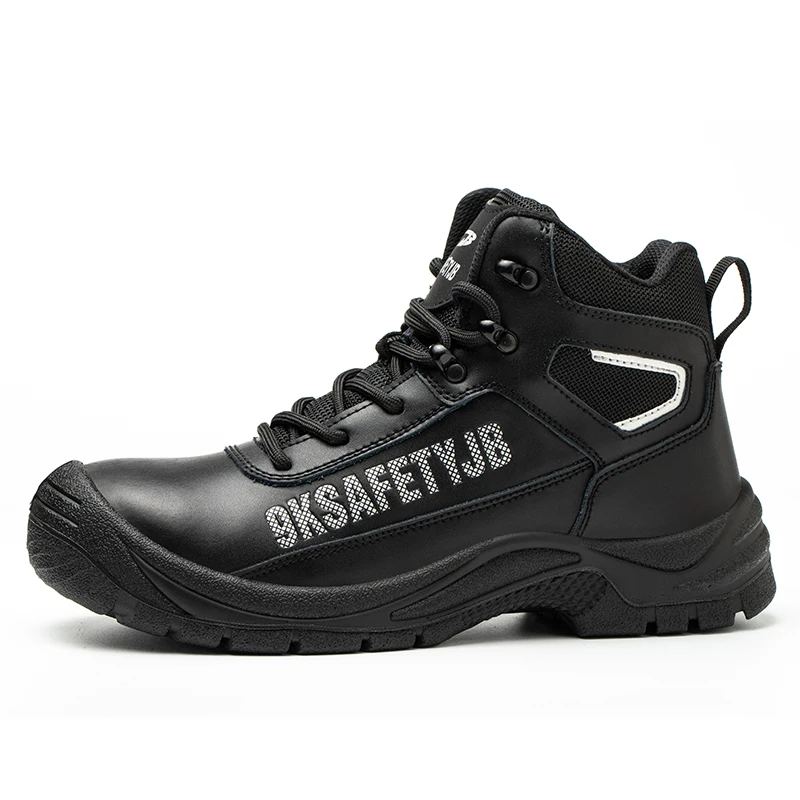 Non-slip oil-resistant leather security boots safety steel toe Waterproof dustproof Prevent splashes burns safety boot