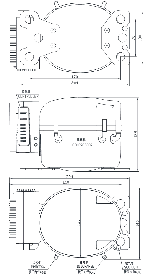 DC12-24V solar car refrigerator  Fridge freezer compressor QD50E