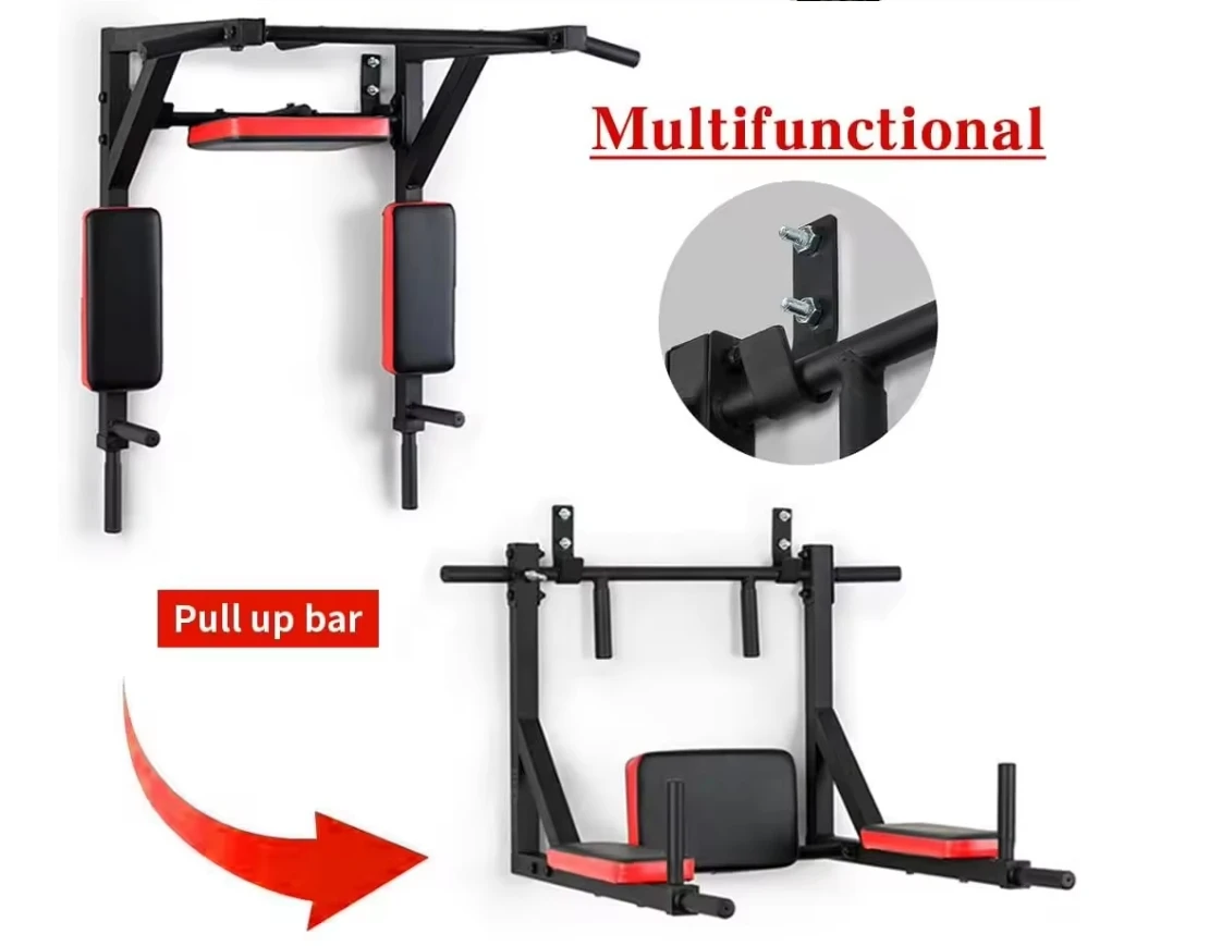 3 in 1 Horizontal Collapsible Wall Mounted Chin Up Bar Pull Up Bar Strength Training Fitness Equipment