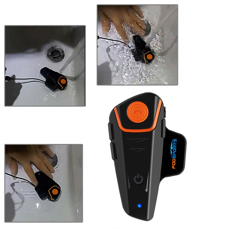 2pcs fodsports BT-S2 waterproof motorcycle helmet intercom headset with big button