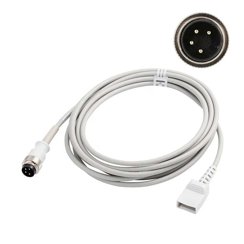 Compatible with Utah Connector Medical Reusable IBP Cable, Stock 4 Pin