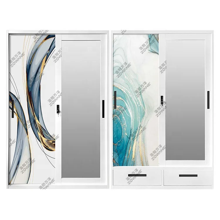 cloth philippines price bedroom cupboards almirah mirror sliding door closet cabinet metal steel or iron wardrobe design 2