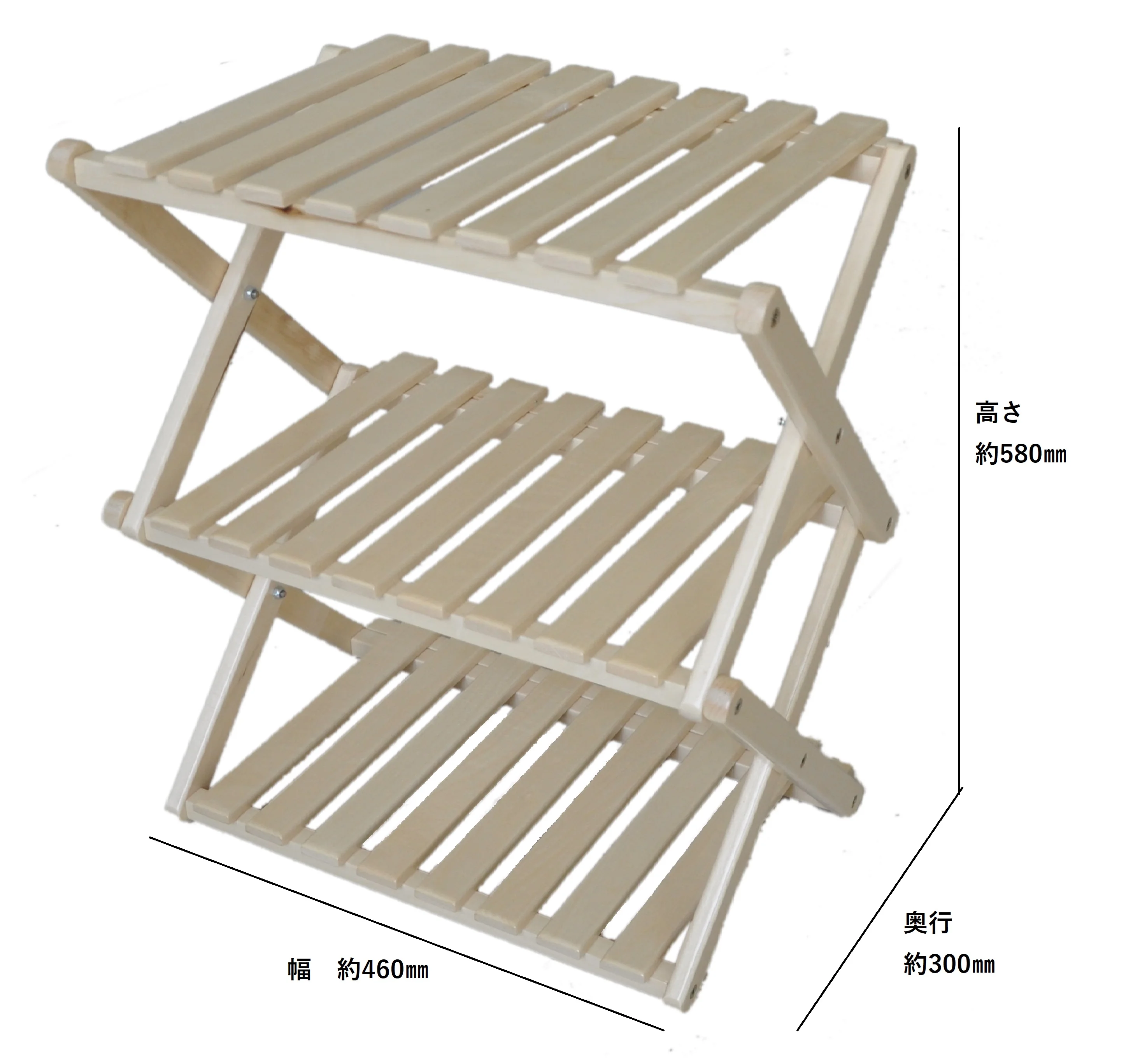 
Two/Three layer multi-functional folding solid wood shelf plant shelf storage rack 