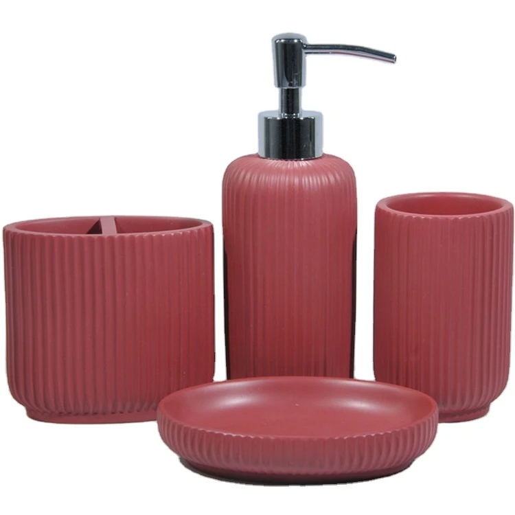 Resin bathroom accessories set ceramic finishing bath set