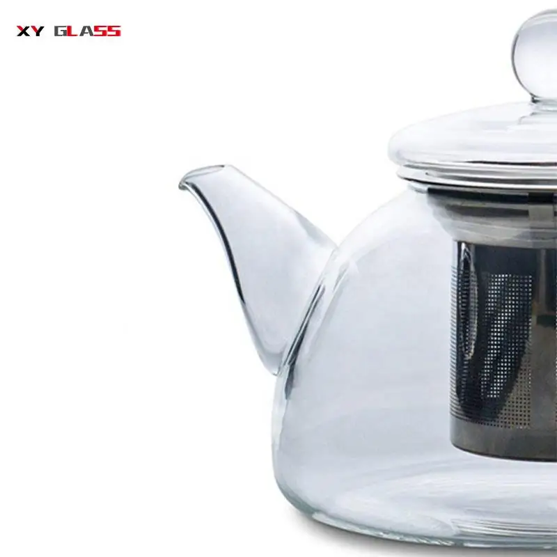 Steady Bottom Insulated Borosilicate Glass Blooming Flowering Filter Tea pot