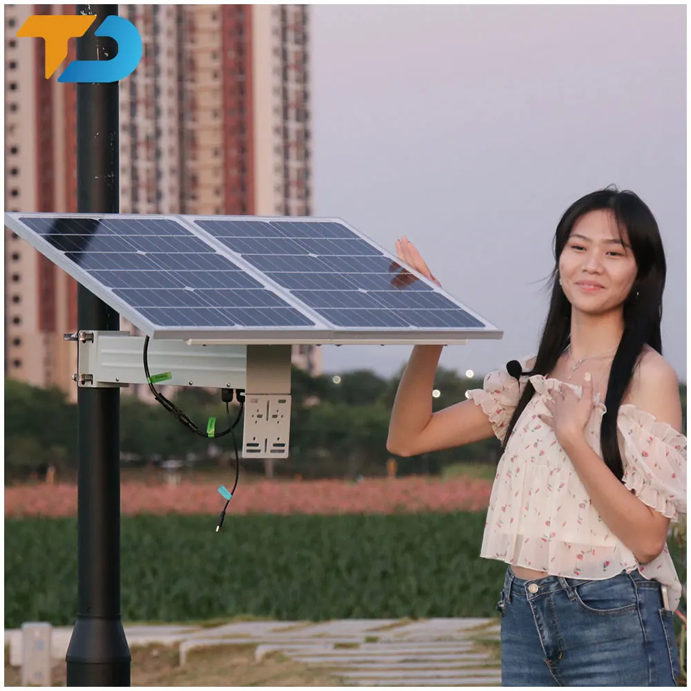 TecDeft Hot solar camera 4k sistema de energia solar off grid 50Ah Battery Kit 12V solar energy system mini for Hikvsion CCTV