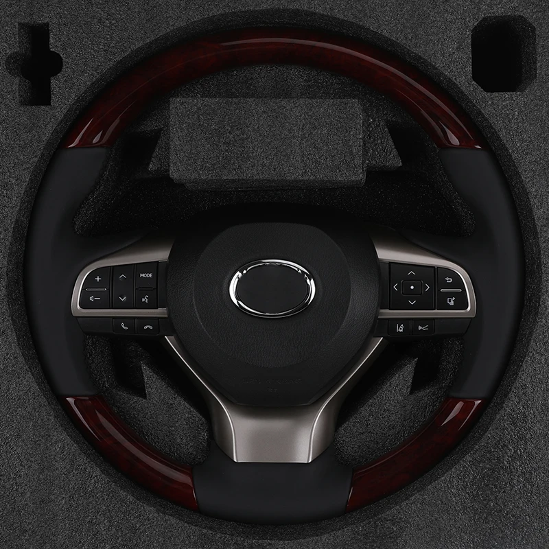 Модернизированный деревянный кожаный руль для Toyota Rav 4 Highlander Harrier Reiz Fj Cuiser Alphard Yaris Corolla Altis 2024