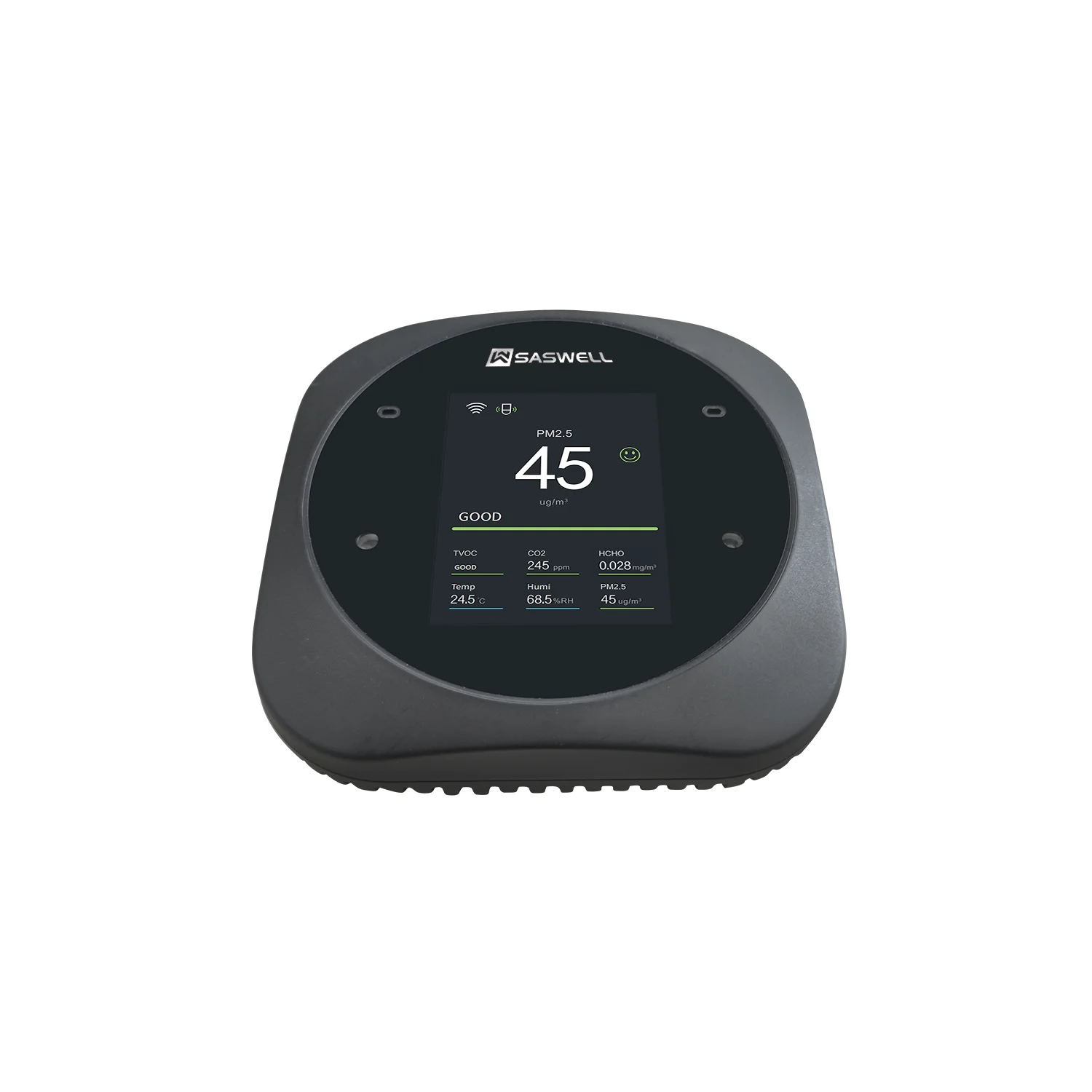 WIFI TUYA Smart big Screen Black Version with  RS485 Modbus Wall Mounted 5 in1 Air Quality Monitor