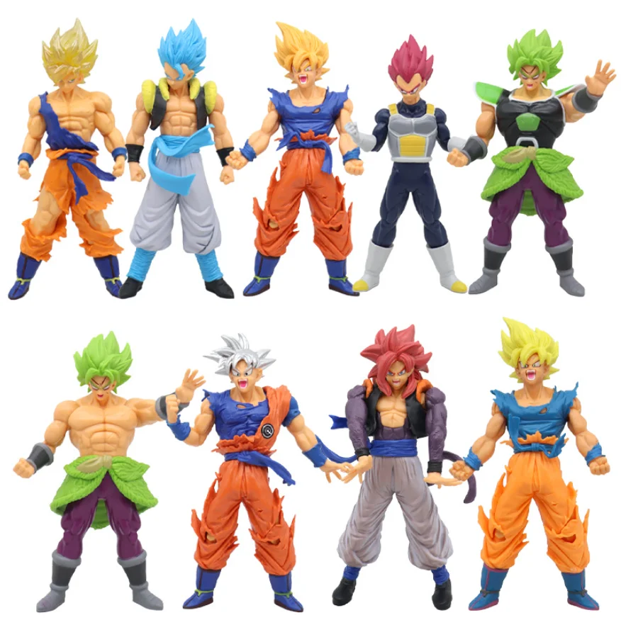 Wholesale 7inch DBZ figure anime cartoon DBZ super saiyan goku vegeta action figure for decoration
