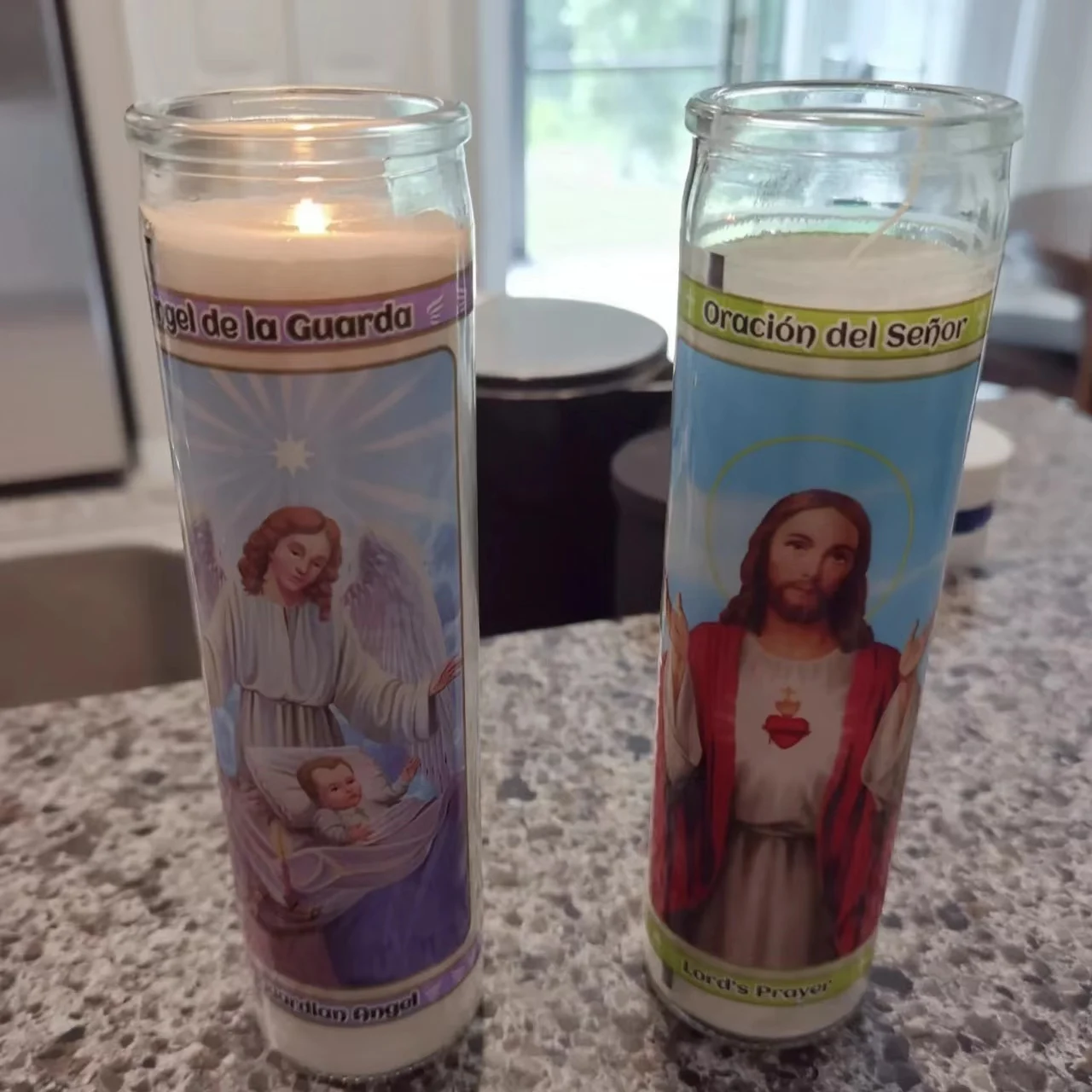 Церковь парафин воск Novena Vigil прозрачная стеклянная банка 5-7 дней белая или цветная свеча