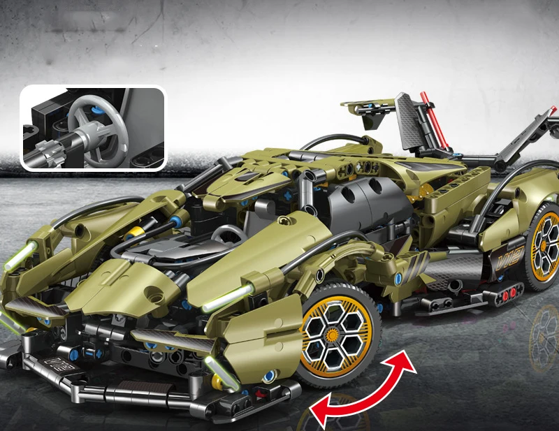 1;14 High Technic Super Racing Car Model Speed Furious Sports Car 1012pcs Building Block set Toys Kids Car assembly model