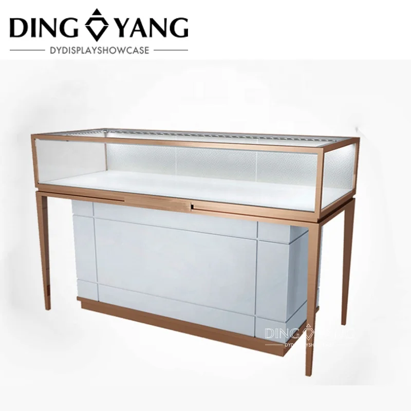 Custom Durable Jewelry Showcase , Fashionable Jewelry Showcase , Installed Led Lights and Enclosed Large Storage With Locks