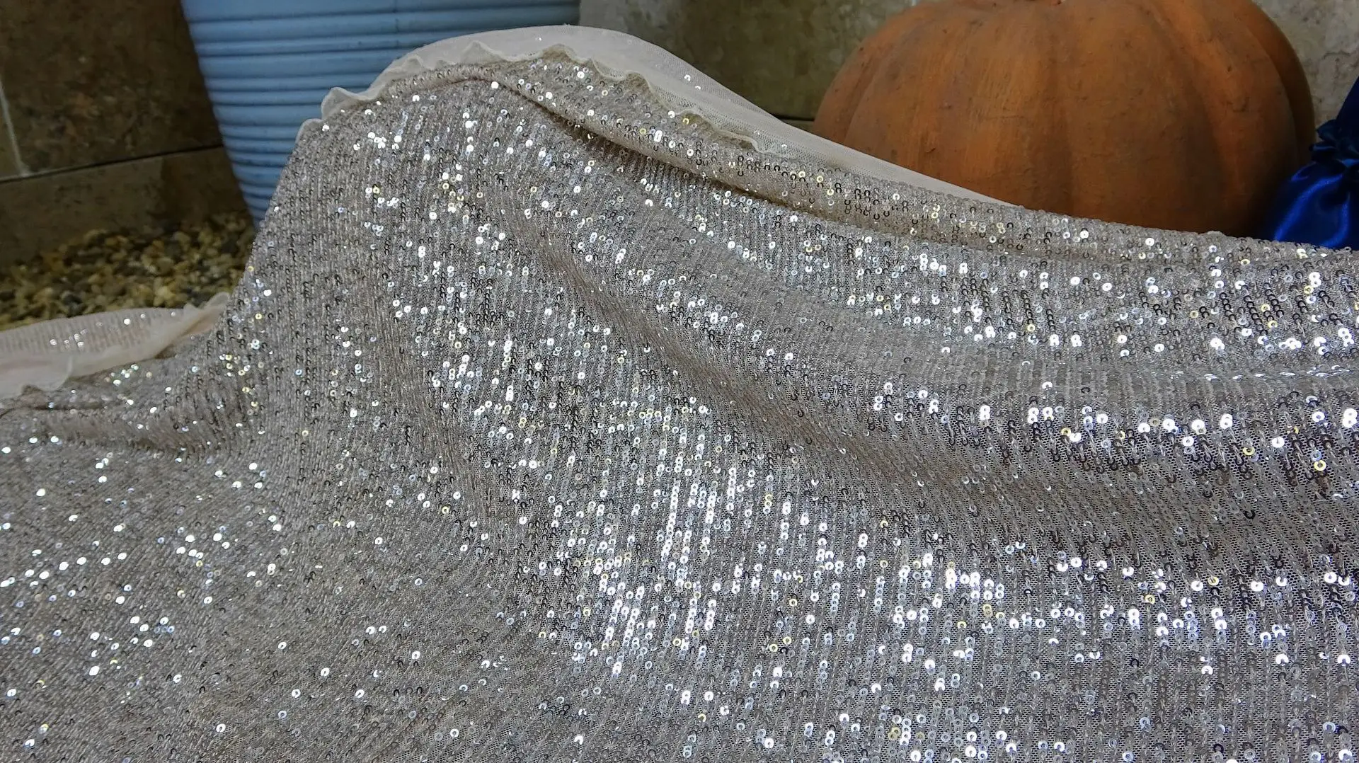 Glitter Tulle Fabric Blingbling Nylon Tulle Beaded Sequin for high-end Fashion wedding dress and skirt