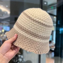 New Keep Warm In Autumn And Winter Knitting Fisherman Crochet Bucket performance Hat For Women