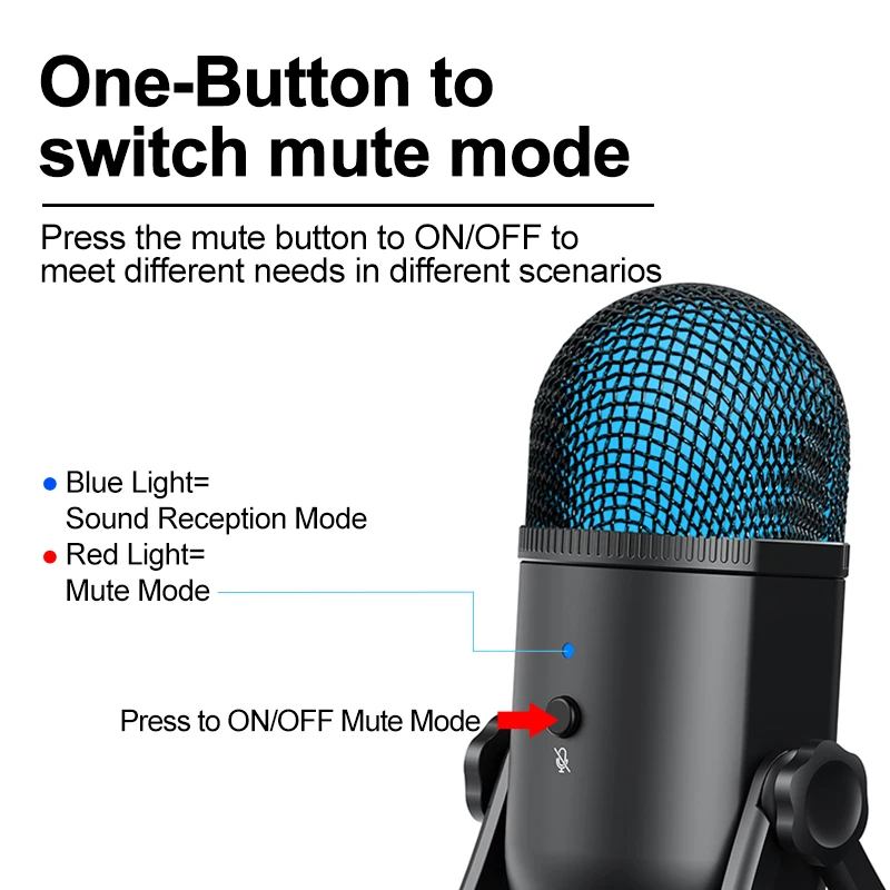 Heart Radio Studio Condenser Recording Mic Streaming Podcast Chatting Mic Set Gaming PC RGB USB Microphone Compatible with Mac