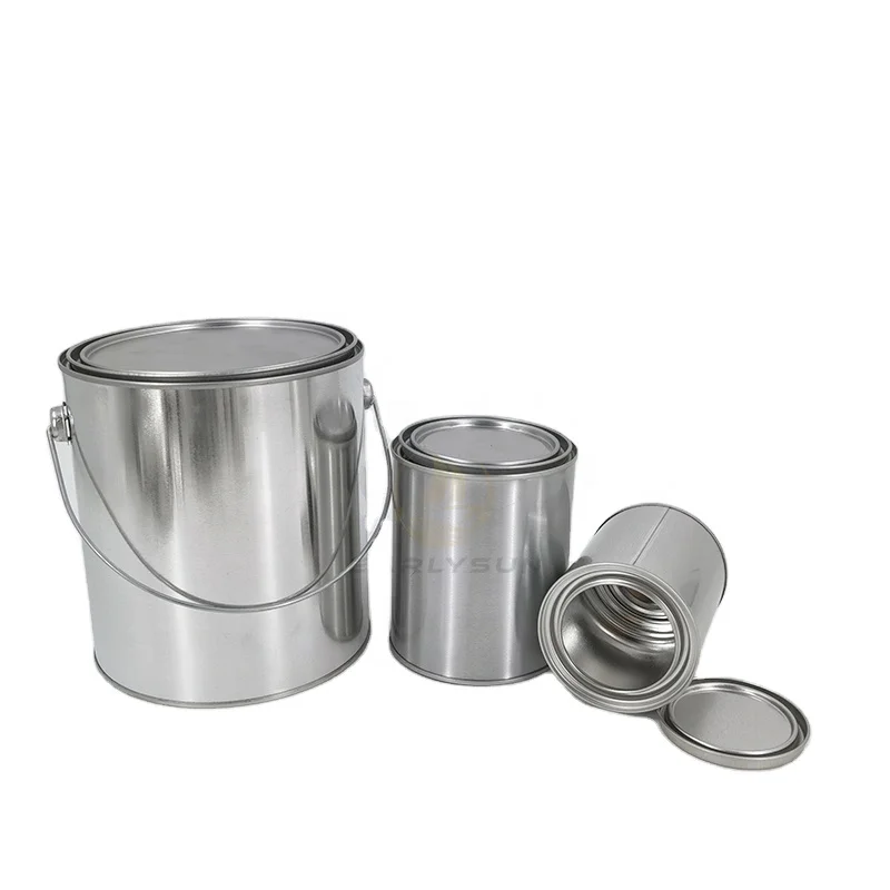 Custom 1 litre round metal paint tin can for thinner solvent ink packaging