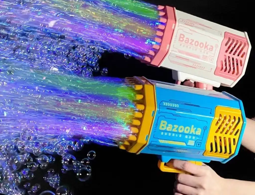 Bubble toys Large Automatic Plastic Holes Launcher Bazooka Rocket Blowing 2024 Bubble Gun MachineToy Electric Bubble toys