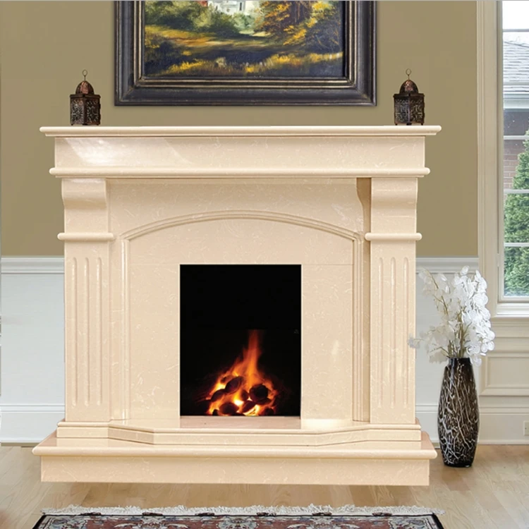 Factory Supplier Sandstone Fireplace Surrounds Mantel Simple American Office Decoration Fireplace Frame