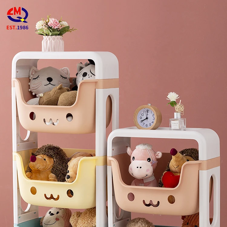 Custom Plastic Kids Furniture Book Shelf Baby Chest Corner Cupboard Rack Drawer Toys Storage Bookshelf Children Cabinets