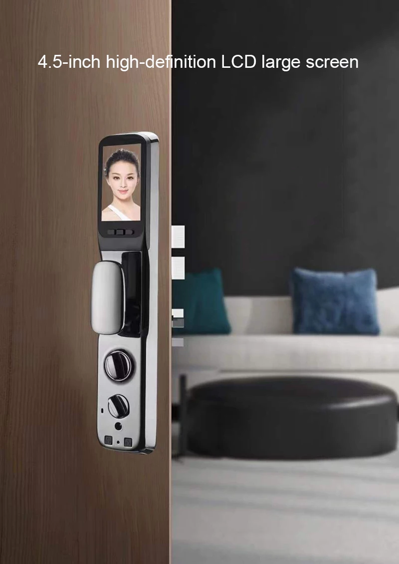 Hot Sale 3D Face LockDigital Door Lock With Camera Password Fingerprint Card Key With Video Intercom Funtion Lock For Home