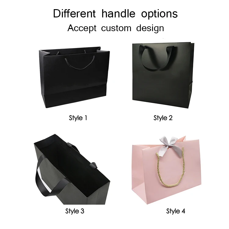 Personalized design boutique colorful ribbon luxury custom printed gift paper shopping bags with your own logo