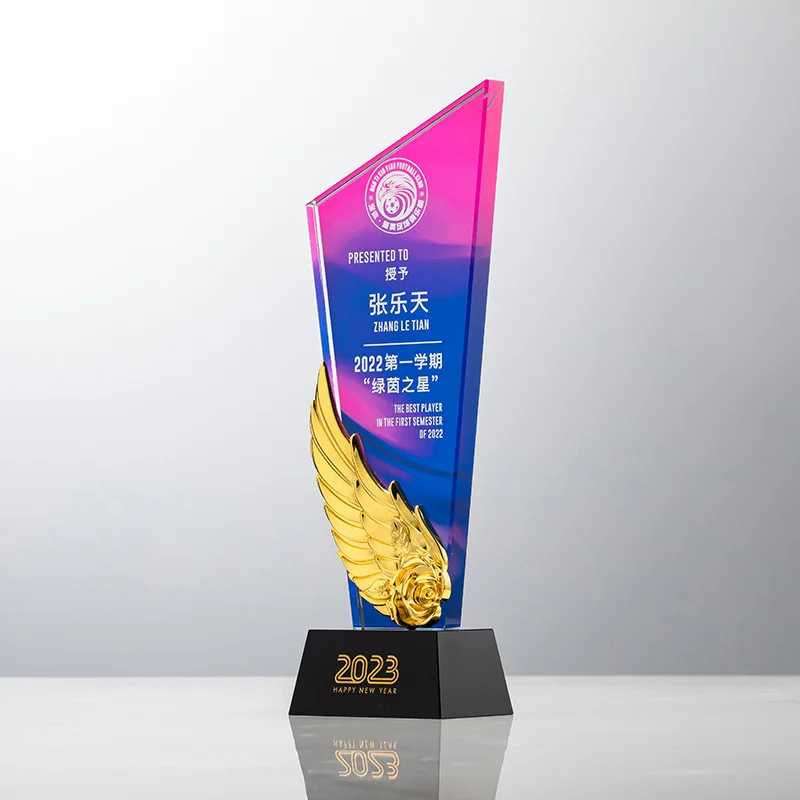 Custom Large Big Team Honor Football Basketball Sports Glass Soccer Competition Awards Crystal Trophy Cup Award Trophies