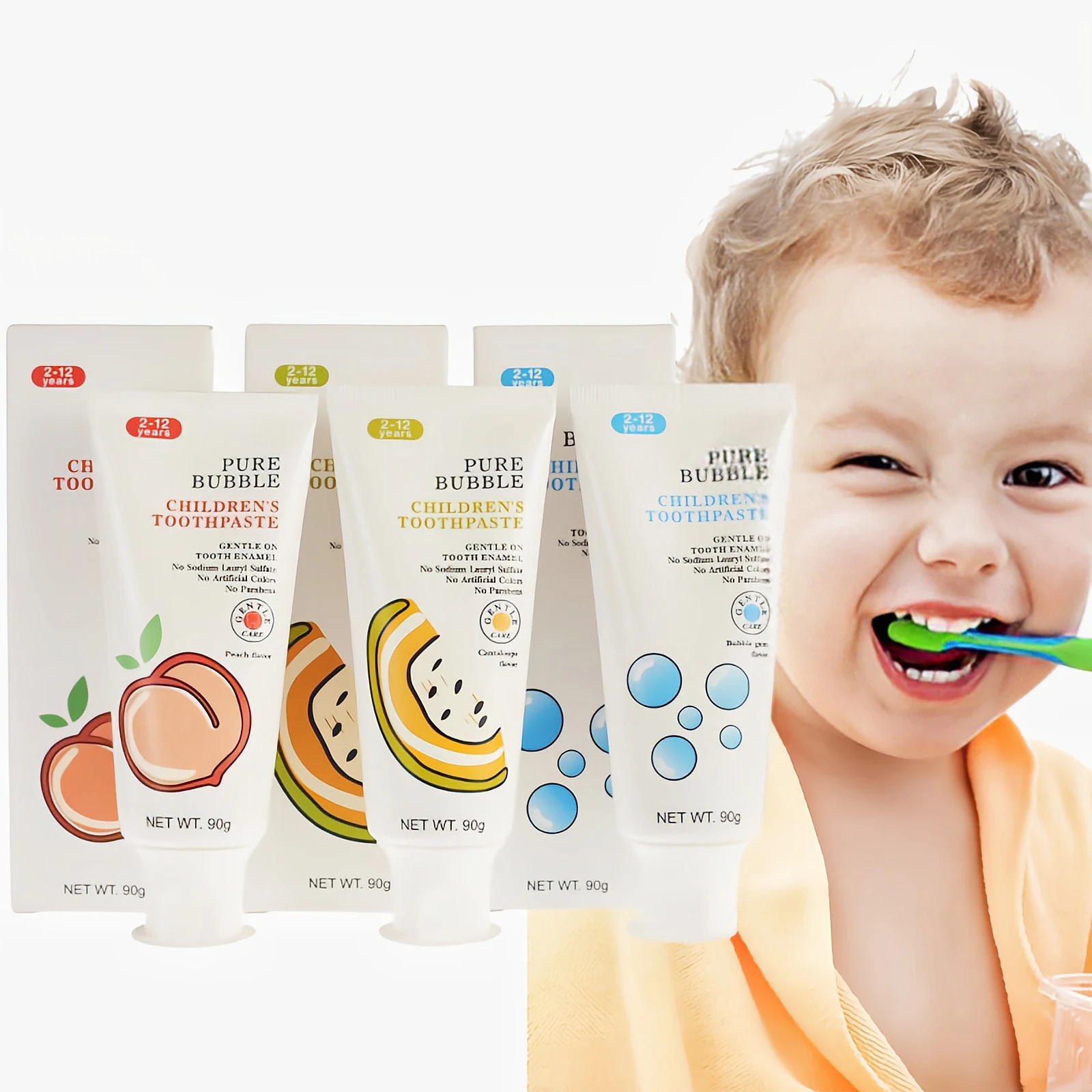 Wholesale OEM Fluoride Anti Cavity Children Xylitol Probiotic Fruit Flavor Toothpaste Manufacturer For Kids