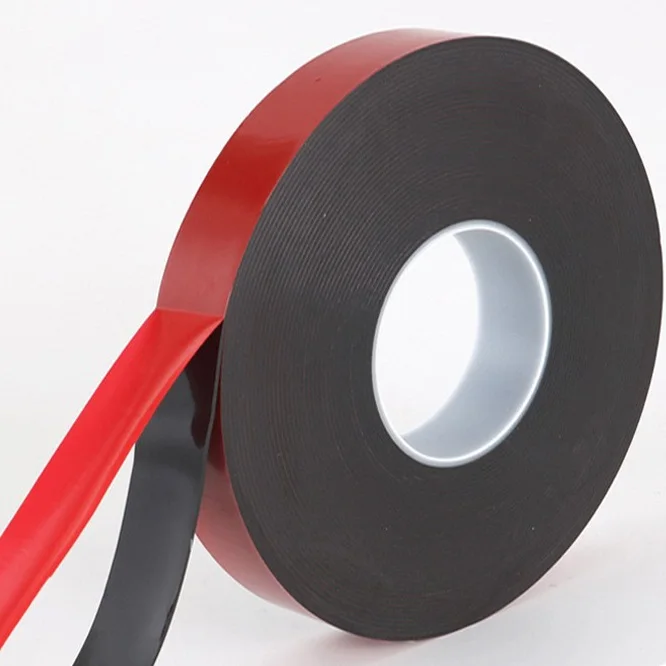 Auto double-sided foam mounting tape black coated acrylic adhesive pe double sided foam tape jumbo roll acrylic foam tape