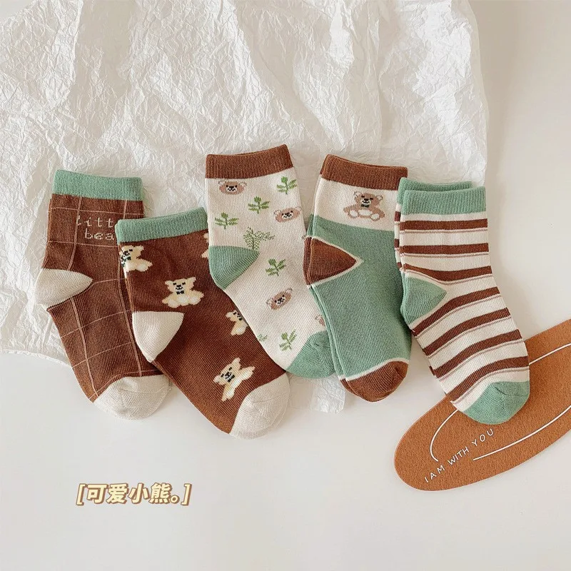 2023 New Cotton Socks for Boys and Girls Wholesale Combed Cotton Spring Autumn Baby Cartoon Socks for Children