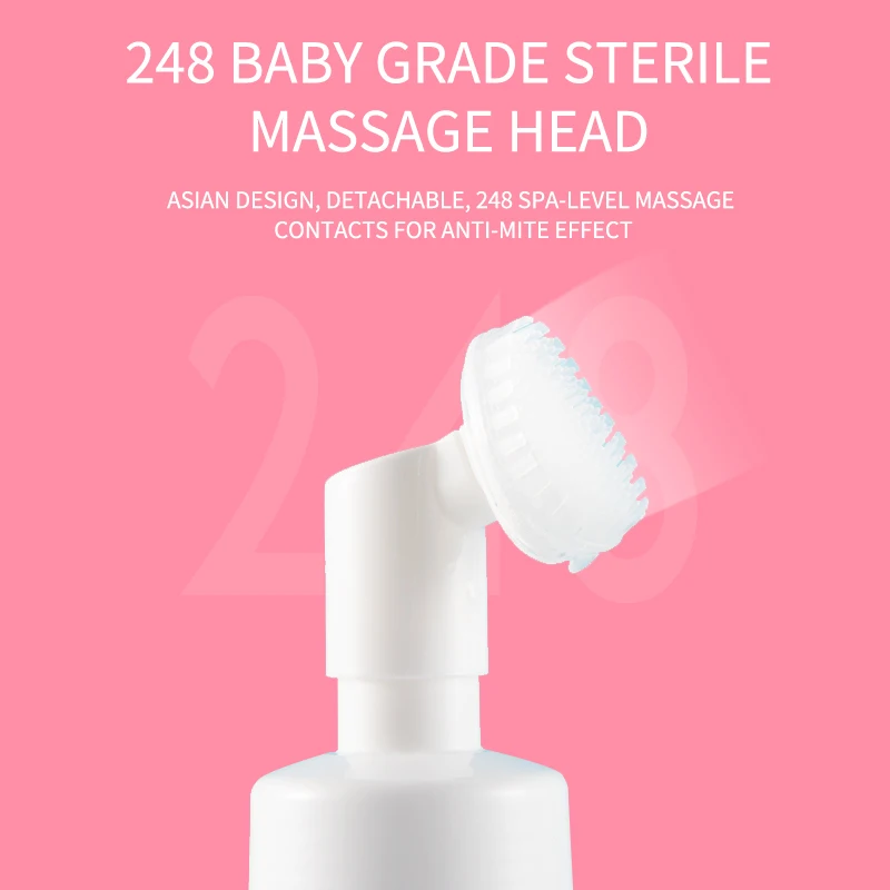 Wholesale Private Label Daily Skin Peeling Cleansing Exfoliating Pore Deep Cleaning Rose Foaming Face Wash Facial Cleanser