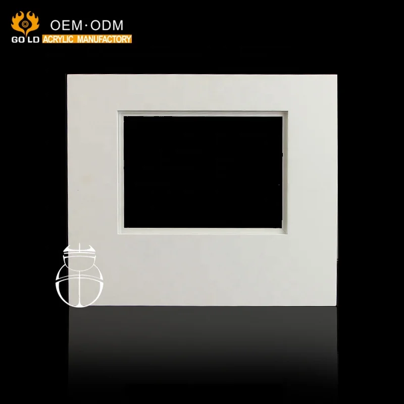 Custom White Carving Acrylic Magnetic Photo Frame For Table Top