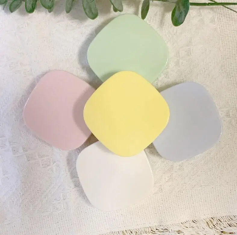 DIY Colorful Square Mirror Eye Contact Lens Case With Insertion And Removal Tool Plastic Box Holder Container Travel Use