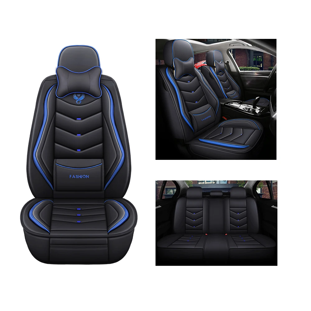 Sports Style PU Leather Car Seat Covers Full Set Protector for Honda Ridgeline 2008-2024