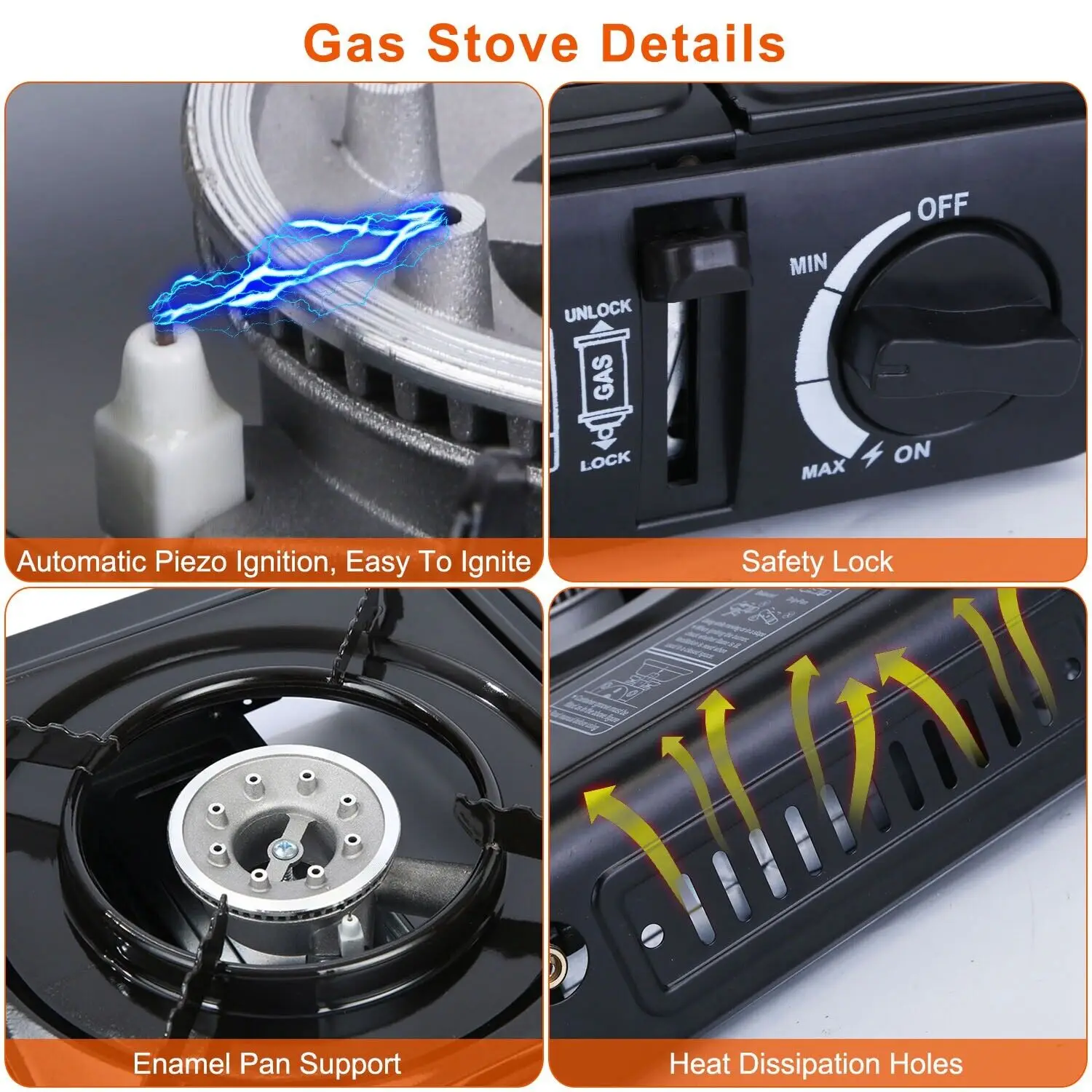 Portable Butane Gas Stove Single Burner Lightweight Outdoor Camping Kerosene Stove