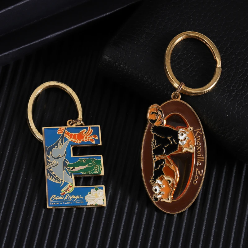 Cactus Plant Keychain Cute Cartoon Car Ornament Metal Keyring Custom Enamel Keychains