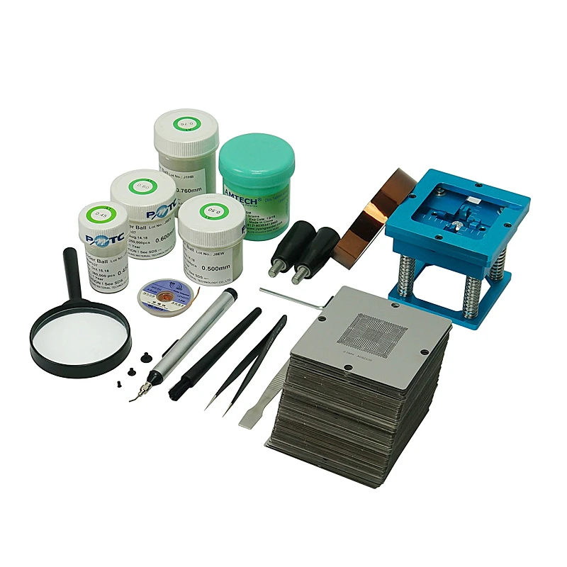 
184pcs 90x90mm BGA reballing Stencil Full Kit For Laptop + Desktop + RAM + XBOX/PS3/WII GPU CPU chip reballing 