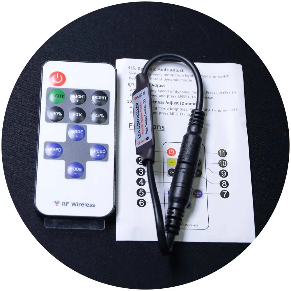 Mini DC12V 24 Key Led Strip Music RGB RGBW Wifi Light Special-purpose plug Wireless Remote Controller Dimmer For LED Strip Light