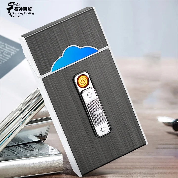 Custom Windproof Luxury Cool Metal Usb Electric Cigarette Lighter Case