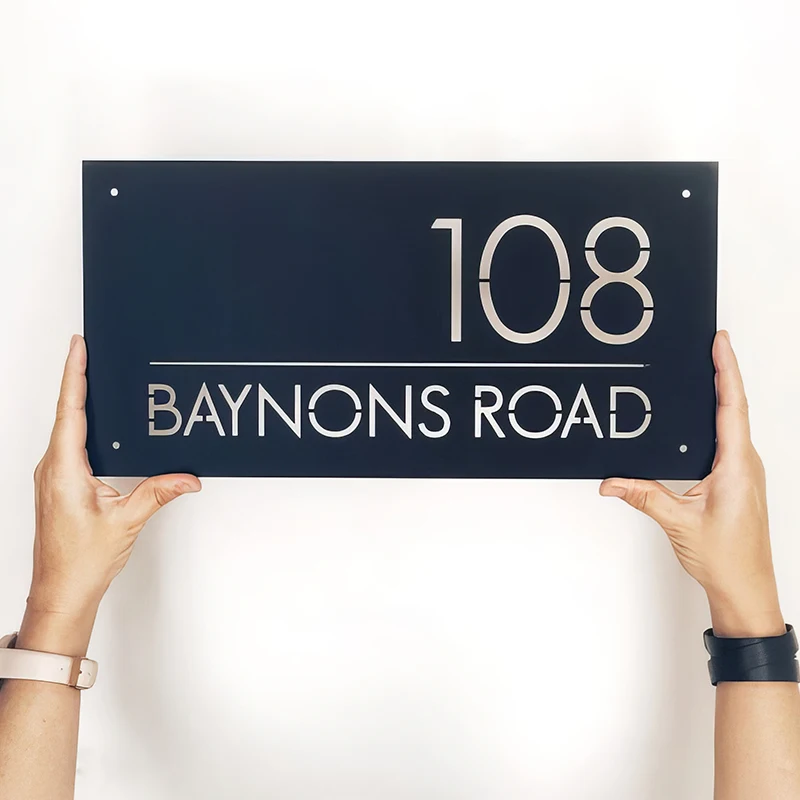 Custom Aluminum Street Estate Wall  Entry Address House Numbers Metal Plaques For Your Home