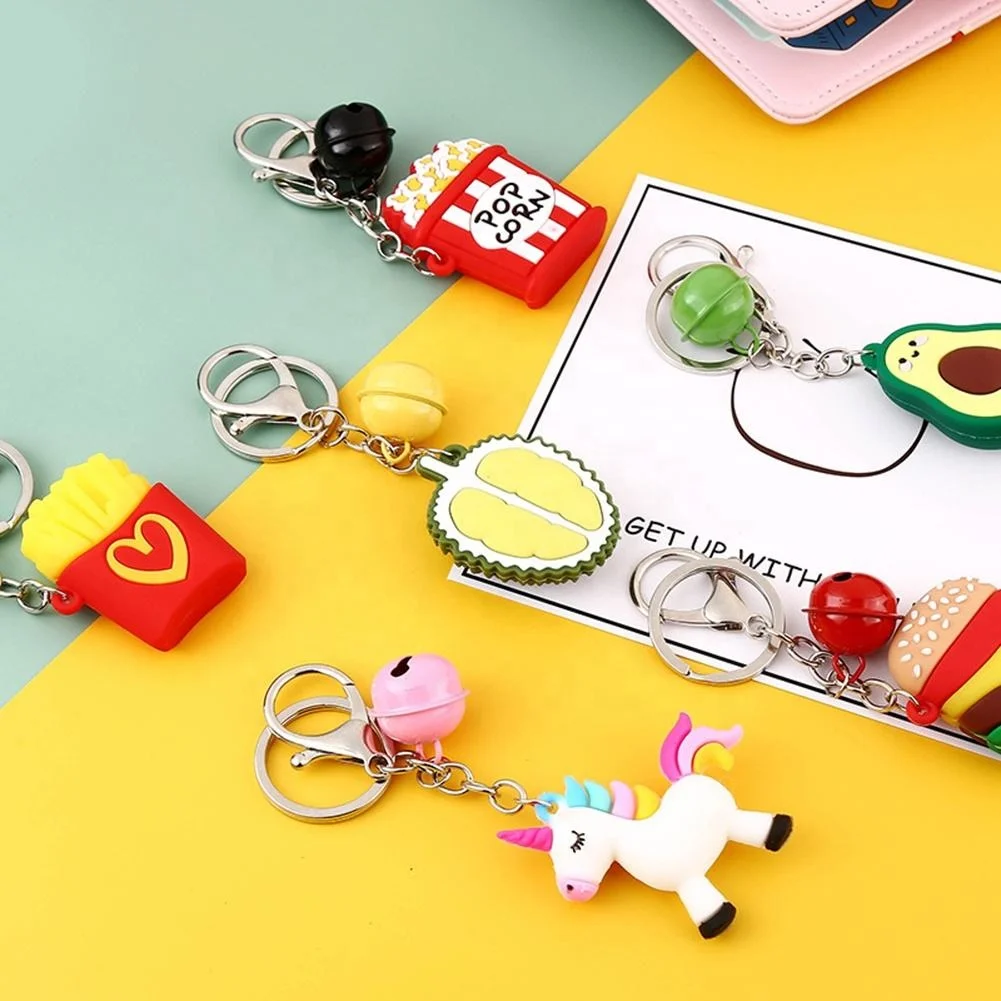 Custom Logo Personalized Soft PVC Silicone Rubber Key Ring Cartoon Animal Customized Keychain 3D