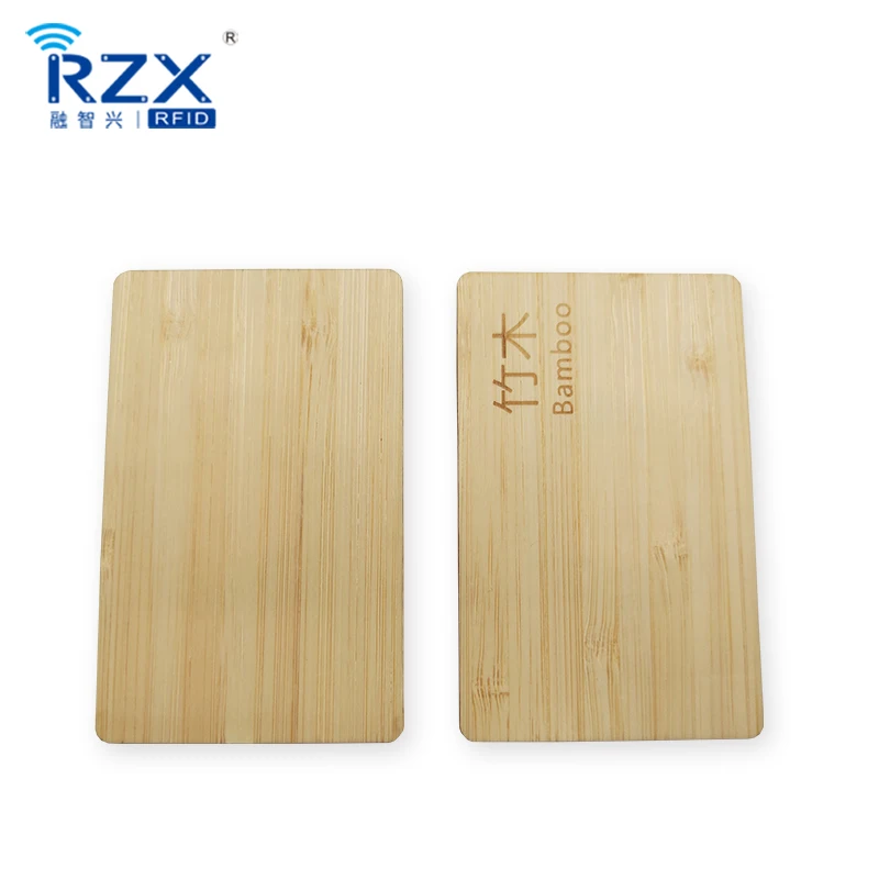 Smart RFID ISO14443A 13.56MHz Waterproof Eco-friendly Bamboo Cards For Hotel Key