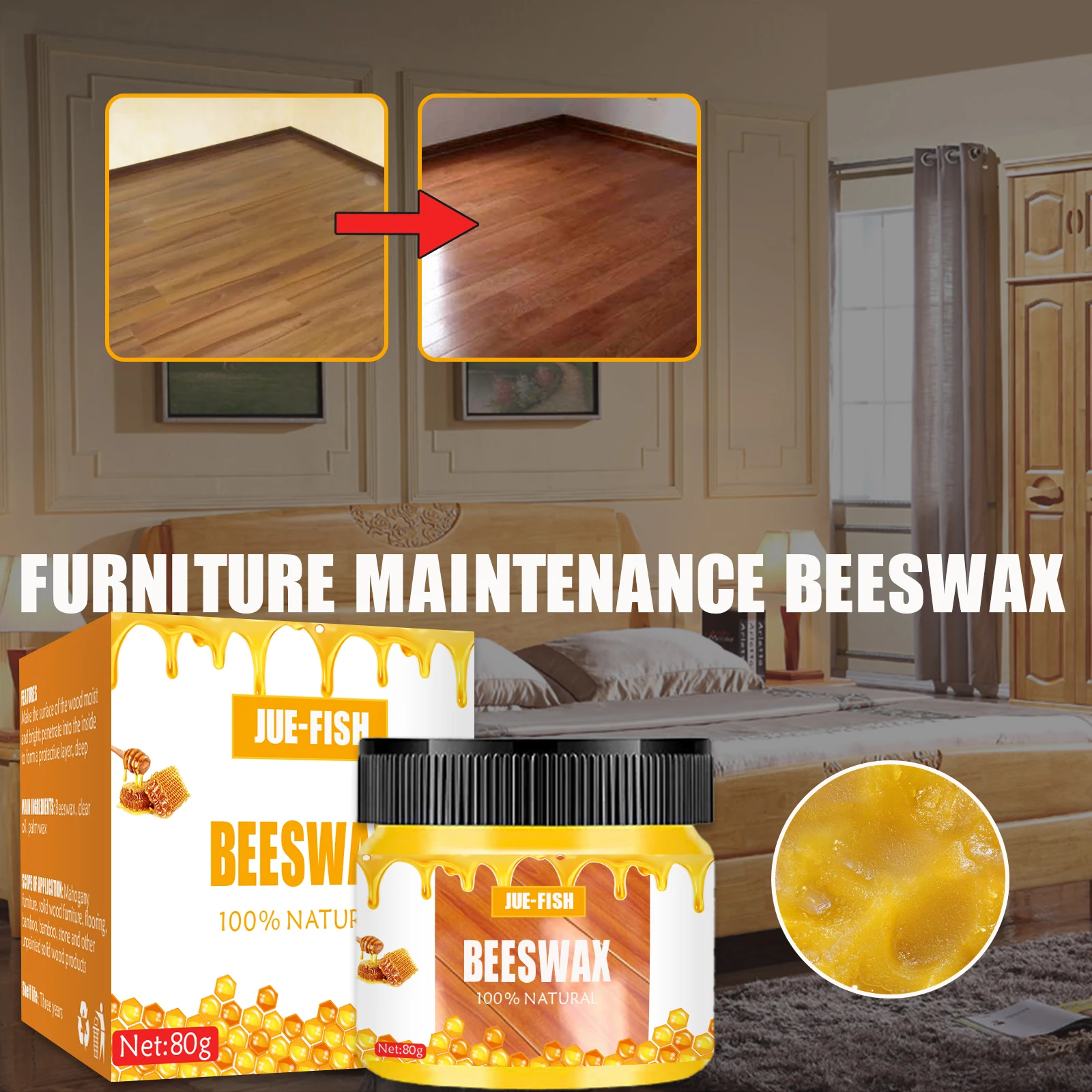 private label Custom logo Beeswax Wood Polish Eco-friendly Natural Beeswax Sustainable Useful Polish Furniture Wax