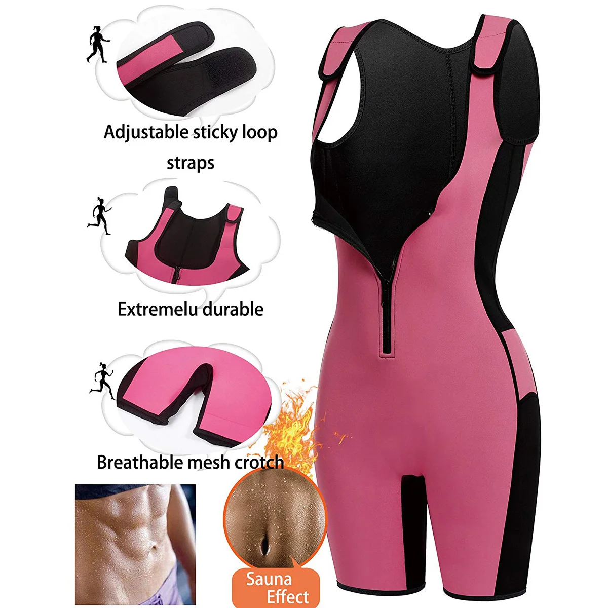 Women Full Body Shaper Neoprene Sweat Sauna Suit Waist And Thigh Trainer tank top