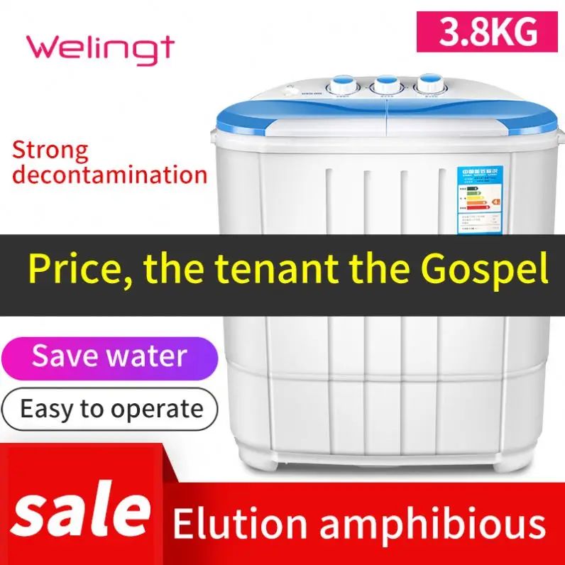 High Performance OEM Motor Plastic CE EMC Color Automatic Material Electric Twin Tub Clothes Portable Washing Machine