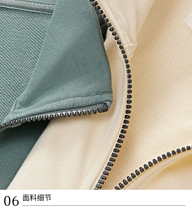 Custom Logo 100% cotton Loose Gym Stand collar Activewear Breathable cardigan Hoodie zipper Casual Sportswear Gym Fitness Set