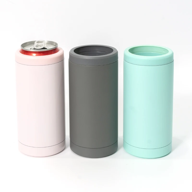 China Supplier Dragon Boat Festival Item New Arrival Custom Logo 12oz Stainless Steel Insulated Skinny Slim Can Cooler